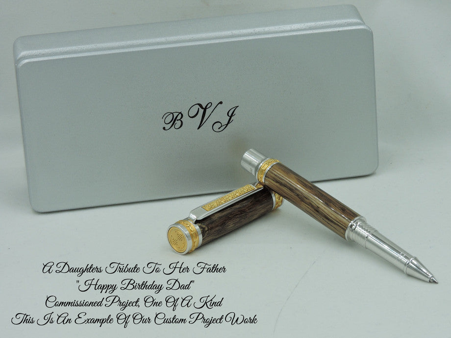 ART-PEN: Handcrafted Luxury Click Pen - Chrome finish with WHITE acryl 